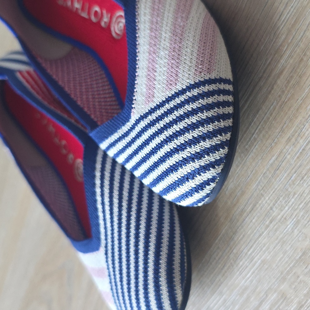 Rothy's Blue and Pink Striped Flats - Picture 5 of 13
